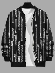 Zip Style 3D Printed Winter Zipper Jacket. MWJ-406 Zip Style 3D Printed Winter Zipper Jacket. MWJ-406