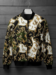 Hawaii Style Golden Texture 3D Printed Winter Zipper Jacket. MWJ-405 Hawaii Style Golden Texture 3D Printed Winter Zipper Jacket. MWJ-405