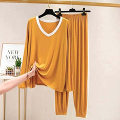 Contrast Neck-Style 2-Pcs Lounge And Night Wear Suit. WLW-10 Contrast Neck-Style 2-Pcs Lounge And Night Wear Suit. WLW-10