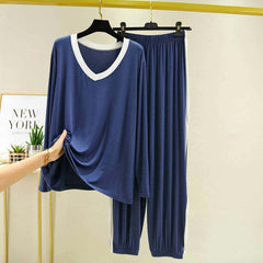 Contrast Neck-Style 2-Pcs Lounge And Night Wear Suit. WLW-10 Contrast Neck-Style 2-Pcs Lounge And Night Wear Suit. WLW-10