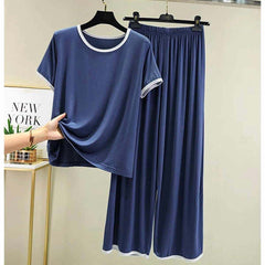 Contrast Tape-Style 2-Pcs Lounge And Night Wear Suit. WLW-07 Contrast Tape-Style 2-Pcs Lounge And Night Wear Suit. WLW-07