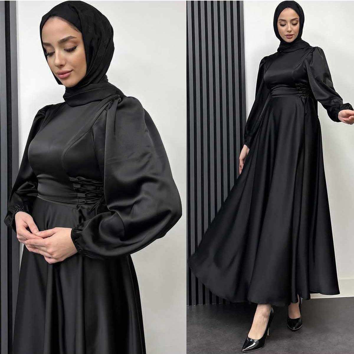 Turkish Satin Heavy-Flair Long-Length Maxi.