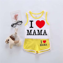 I Love MAMA Kids Sando Style 2-Pcs Summer Suit. (SD+SH) I Love MAMA Kids Sando Style 2-Pcs Summer Suit. (SD+SH)