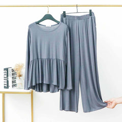 Peplum-Style 2-Pcs Lounge And Night Wear Suit. WLW-11 Peplum-Style 2-Pcs Lounge And Night Wear Suit. WLW-11
