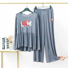 Peplum-Style Big-Printed 2-Pcs Lounge And Night Wear Suit. WLW-11 Peplum-Style Big-Printed 2-Pcs Lounge And Night Wear Suit. WLW-11