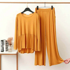 Peplum-Style 2-Pcs Lounge And Night Wear Suit. WLW-11 Peplum-Style 2-Pcs Lounge And Night Wear Suit. WLW-11