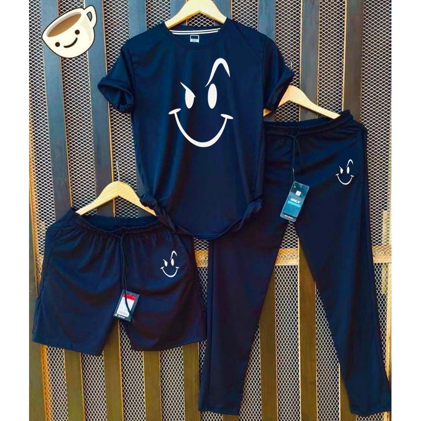 Blue Naughty-Smile Bundle Of 3 Dry-Fit Premium Quality Summer Suit.