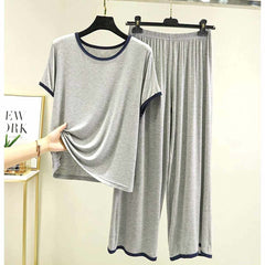 Contrast Tape-Style 2-Pcs Lounge And Night Wear Suit. WLW-07 Contrast Tape-Style 2-Pcs Lounge And Night Wear Suit. WLW-07