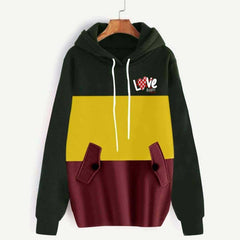 Patch-Work Flap Style Long Winter Hoodie For Her. Patch-Work Flap Style Long Winter Hoodie For Her.