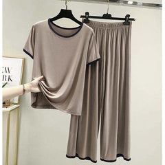 Contrast Tape-Style 2-Pcs Lounge And Night Wear Suit. WLW-07 Contrast Tape-Style 2-Pcs Lounge And Night Wear Suit. WLW-07