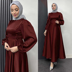 Turkish Satin Heavy-Flair Long-Length Maxi. Turkish Satin Heavy-Flair Long-Length Maxi.