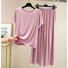 Contrast Tape-Style 2-Pcs Lounge And Night Wear Suit. WLW-07 Contrast Tape-Style 2-Pcs Lounge And Night Wear Suit. WLW-07