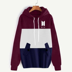 Patch-Work Flap Style Long Winter Hoodie For Her. Patch-Work Flap Style Long Winter Hoodie For Her.