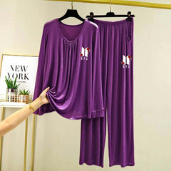 Neck Geadar-Style Logo-Printed 2-Pcs Lounge And Night Wear Suit. WLW-14 Neck Geadar-Style Logo-Printed 2-Pcs Lounge And Night Wear Suit. WLW-14