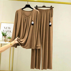 Neck Geadar-Style Logo-Printed 2-Pcs Lounge And Night Wear Suit. WLW-14 Neck Geadar-Style Logo-Printed 2-Pcs Lounge And Night Wear Suit. WLW-14