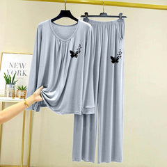 Neck Geadar-Style Logo-Printed 2-Pcs Lounge And Night Wear Suit. WLW-14 Neck Geadar-Style Logo-Printed 2-Pcs Lounge And Night Wear Suit. WLW-14