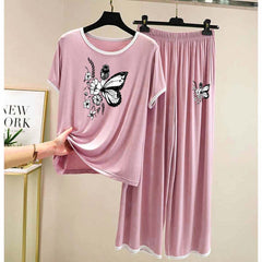 Contrast Tape-Style Big-Printed 2-Pcs Lounge And Night Wear Suit. WLW-07 Contrast Tape-Style Big-Printed 2-Pcs Lounge And Night Wear Suit. WLW-07