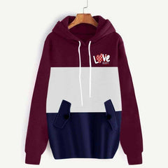 Patch-Work Flap Style Long Winter Hoodie For Her. Patch-Work Flap Style Long Winter Hoodie For Her.