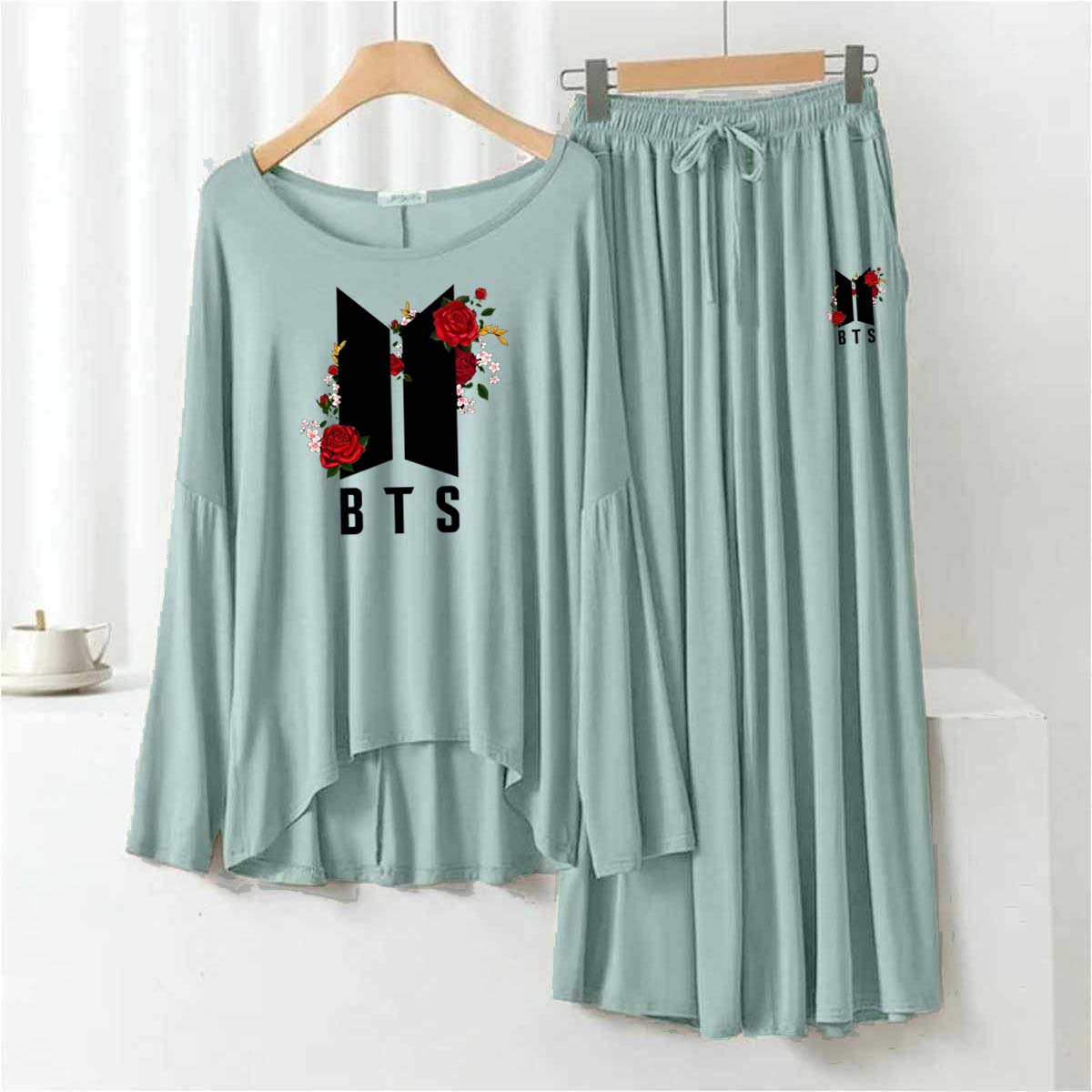 Plazo-Style Big-Printed 2-Pcs Lounge And Night Wear Suit. WLW-08