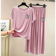 Contrast Tape-Style Logo-Printed 2-Pcs Lounge And Night Wear Suit. WLW-07 Contrast Tape-Style Logo-Printed 2-Pcs Lounge And Night Wear Suit. WLW-07