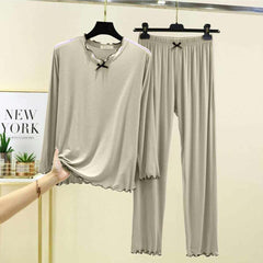 Tie Piko-Style 2-Pcs Lounge And Night Wear Suit. WLW-16 Tie Piko-Style 2-Pcs Lounge And Night Wear Suit. WLW-16