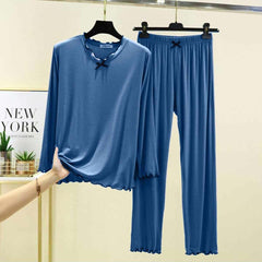 Tie Piko-Style 2-Pcs Lounge And Night Wear Suit. WLW-16 Tie Piko-Style 2-Pcs Lounge And Night Wear Suit. WLW-16