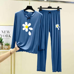 Tie Piko-Style Big-Printed 2-Pcs Lounge And Night Wear Suit. WLW-16 Tie Piko-Style Big-Printed 2-Pcs Lounge And Night Wear Suit. WLW-16