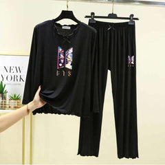 Tie Piko-Style Big-Printed 2-Pcs Lounge And Night Wear Suit. WLW-16 Tie Piko-Style Big-Printed 2-Pcs Lounge And Night Wear Suit. WLW-16