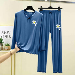 Tie Piko-Style Logo-Printed 2-Pcs Lounge And Night Wear Suit. WLW-16 Tie Piko-Style Logo-Printed 2-Pcs Lounge And Night Wear Suit. WLW-16