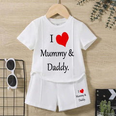 I Love D+M Kids Pintex Style 2-Pcs Summer Suit. (HTS+SH) I Love D+M Kids Pintex Style 2-Pcs Summer Suit. (HTS+SH)