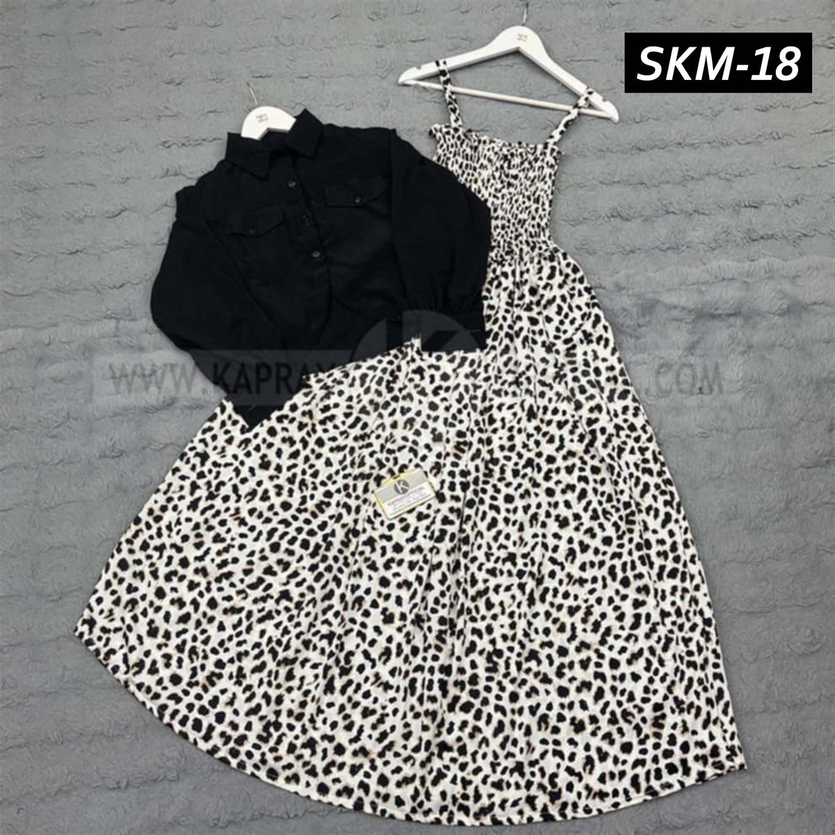 Short Koti & Printed Smoky Maxi Style Western 2-Pcs Stiched Suit. SKM-18