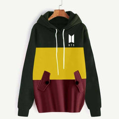 Patch-Work Flap Style Long Winter Hoodie For Her. Patch-Work Flap Style Long Winter Hoodie For Her.