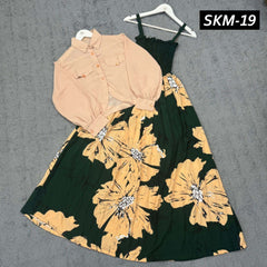 Short Koti & Printed Smoky Maxi Style Western 2-Pcs Stiched Suit. SKM-19 Short Koti & Printed Smoky Maxi Style Western 2-Pcs Stiched Suit. SKM-19