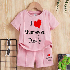 I Love D+M Kids Pintex Style 2-Pcs Summer Suit. (HTS+SH) I Love D+M Kids Pintex Style 2-Pcs Summer Suit. (HTS+SH)