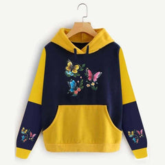 2-Tone Style Printed Winter Hoodie For Her. 2-Tone Style Printed Winter Hoodie For Her.