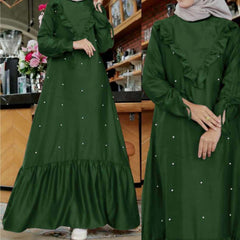 Turkish Style Pearls Work Long Heavy Flair Maxi. Turkish Style Pearls Work Long Heavy Flair Maxi.