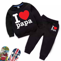 I Love PAPA Kids Sweat Style 2-Pcs Winter Tracksuit I Love PAPA Kids Sweat Style 2-Pcs Winter Tracksuit