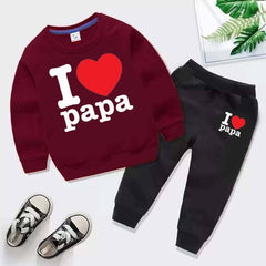 I Love PAPA Kids Sweat Style 2-Pcs Winter Tracksuit I Love PAPA Kids Sweat Style 2-Pcs Winter Tracksuit