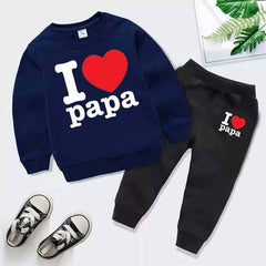 I Love PAPA Kids Sweat Style 2-Pcs Winter Tracksuit I Love PAPA Kids Sweat Style 2-Pcs Winter Tracksuit