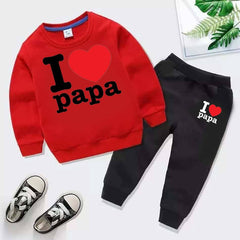 I Love PAPA Kids Sweat Style 2-Pcs Winter Tracksuit I Love PAPA Kids Sweat Style 2-Pcs Winter Tracksuit