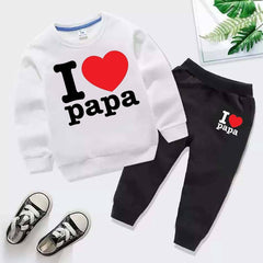 I Love PAPA Kids Sweat Style 2-Pcs Winter Tracksuit I Love PAPA Kids Sweat Style 2-Pcs Winter Tracksuit