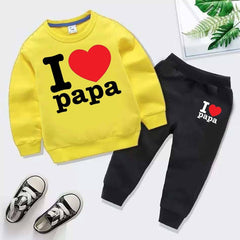 I Love PAPA Kids Sweat Style 2-Pcs Winter Tracksuit I Love PAPA Kids Sweat Style 2-Pcs Winter Tracksuit