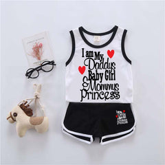 I Love DBG & MP Kids Sando Style 2-Pcs Summer Suit. (SD+SH) I Love DBG & MP Kids Sando Style 2-Pcs Summer Suit. (SD+SH)