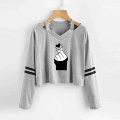 Bundle Of 3 H-Grey Short Length V-Neck Full-Sleeve Printed Tee. D5 Bundle Of 3 H-Grey Short Length V-Neck Full-Sleeve Printed Tee. D5