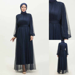 Turkish Net Pearls Belt Style Heavy-Flair Long-Length Maxi. (Premium Collection) Turkish Net Pearls Belt Style Heavy-Flair Long-Length Maxi. (Premium Collection)