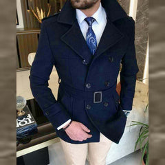 KingsMen Belt Style Casual Winter Fleece Coat. MWJ-409 KingsMen Belt Style Casual Winter Fleece Coat. MWJ-409