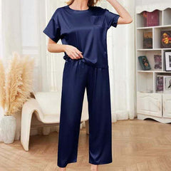 Imported Pocket Tshirt-Style 2-Pcs Silk Nightsuit. (Tshirt+Pajama) Imported Pocket Tshirt-Style 2-Pcs Silk Nightsuit. (Tshirt+Pajama)
