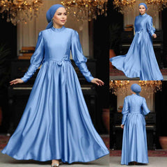 Turkish Satin Esra Heavy-Flair Long-Length Maxi. Turkish Satin Esra Heavy-Flair Long-Length Maxi.
