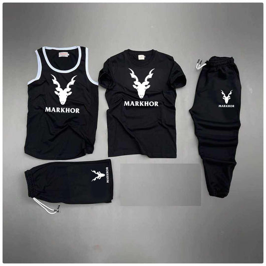 Black Markhor Printed Bundle Of 4 Dry-Fit Complete Summer Deal.