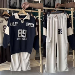 Cali-89 Collar Cargo Style 2-Pcs Winter Tracksuit For Her. WWTS-45 Cali-89 Collar Cargo Style 2-Pcs Winter Tracksuit For Her. WWTS-45